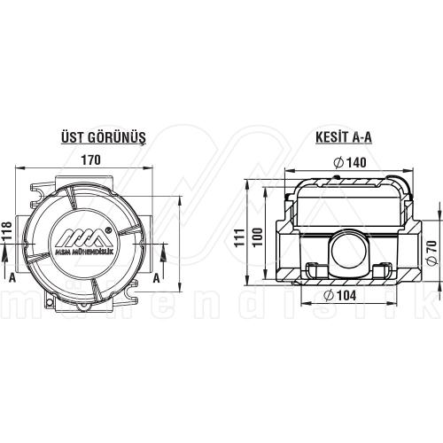 “ASL” Tip Döküm Buat (2 Yollu) Ø140mm (MSM)